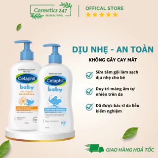 Sữa tắm gội cho bé Cetaphil Baby Gentle Wash & Shampoo 400ML & 230ML