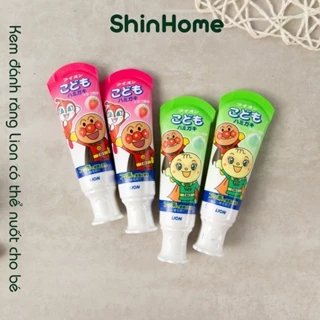 Kem đánh răng cho bé Lion Nhật Bản vị hoa quả 40g (có thể nuốt được) chp bé trên 18 tháng ShinHome Baby