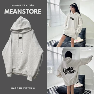 Áo Hoodie Nam Nữ Xám Tiêu Meanstore Hoodie Local Brand Unisex Form Rộng, Nỉ Bông Xám Trắng Vải Dày Diện Cặp Đôi - HDXT1