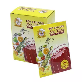 Bột rau câu dẻo Sóc vàng 1 hộp 10 gói (10x12gram)