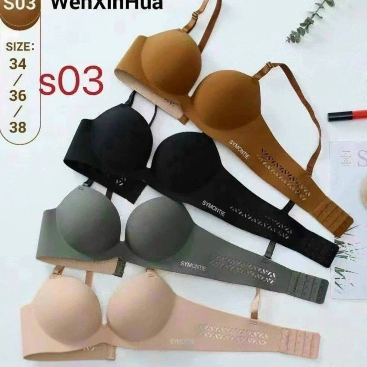 S03_Ao lót, áo ngực Nữ su non  đệm bàn tay cao cấp nâng ngực, tạo khe, không gọng.