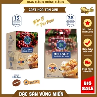 Cà phê K-Coffe hoà tan 3 trong 1,Cà phê sữa K Coffe Delight nguyên chất 100% vị tự nhiên