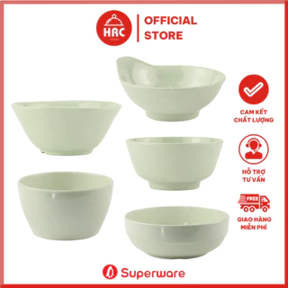 Bộ Bát Cơm, Chén Cơm Hàn Quốc Nhật Bản 100% Nhựa Melamine Srithai Superware Xinh Xắn Chính Hãng Màu Xanh Đá