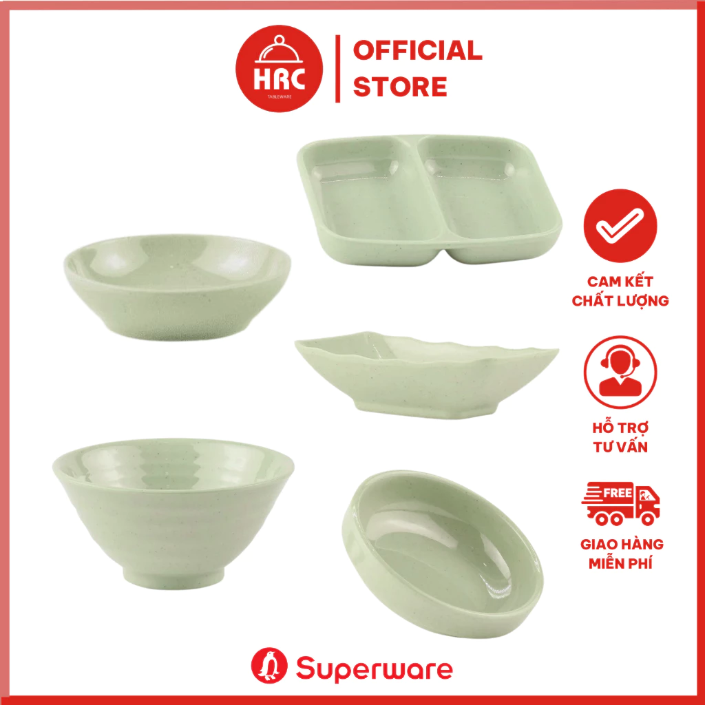 Đĩa Đựng Gia Vị Chén Chấm 100% Nhựa Melamine Superware Màu Xanh Đá Pastel