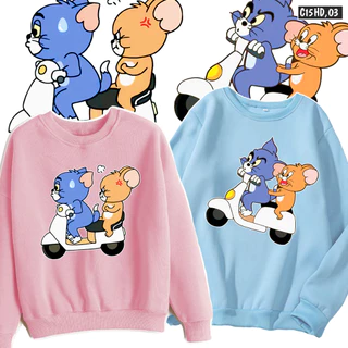 Áo Sweater cặp đôi nam nữ giá rẻ basic độc lạ unisex local oversize form rộng chất nỉ bông dày thu đông GOAT TOM & JERRY