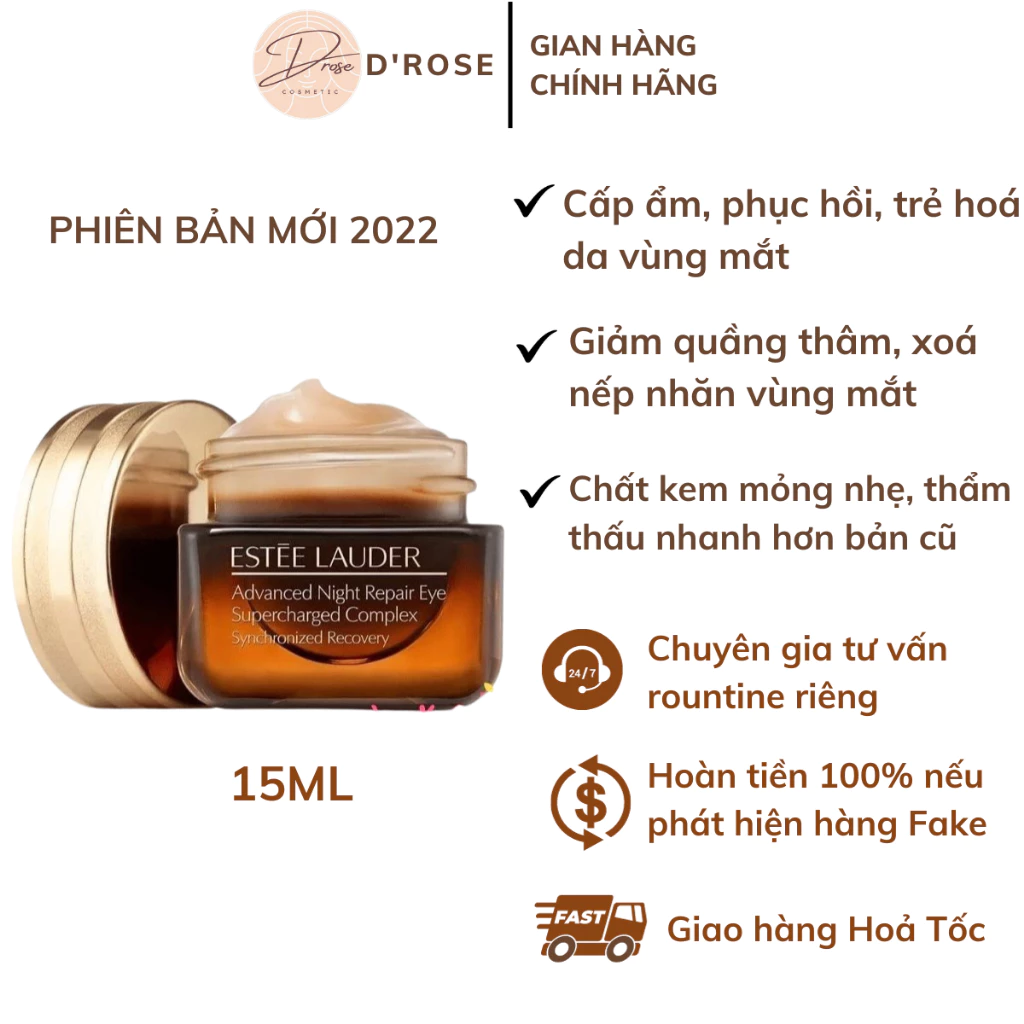 [Mẫu mới] Kem Mắt Estee Lauder Giảm Thâm Quầng Nếp Nhăn Bọng Mắt Tái Tạo Phục Hồi Da Vùng Mắt 3ml/5ml/15ml- DR38A