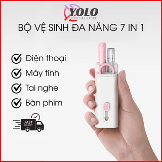 Bộ vệ sinh bàn phím, laptop tai nghe airpod 7 trong 1 đa năng (đi kèm công cụ tháo phím cơ ) tiện dụng