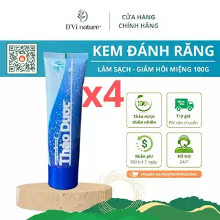 Combo 4 kem đánh răng DVi nature thảo dược làm sạch vôi răng, mảng bám, ngăn ngừa sâu răng, giảm hôi miệng, răng ê buốt