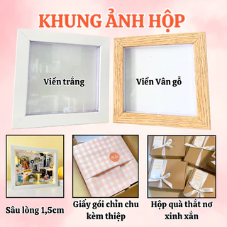 (FULL HỘP) Khung ảnh hộp 3D TRƠN dùng trang trí ảnh handmade