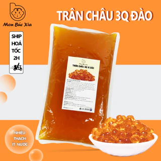 Trân Châu 3Q Vị Đào giòn dai dùng trong pha chế đồ uống bịch 2kg