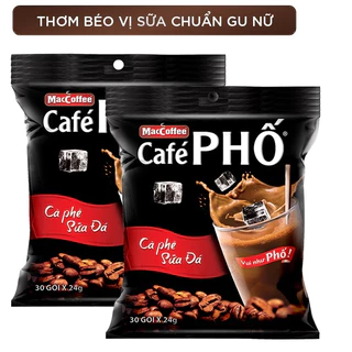 Bịch 30 gói Cà phê đen/ sữa đá Maccoffee Cafe Phố (túi 35 gói x 16g)