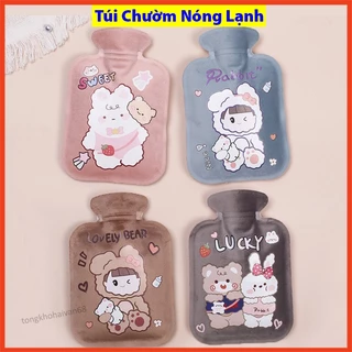 Túi chườm lông mịn nhung mềm nóng lạnh giảm đau bụng kinh, túi chườm giữ ấm hạ sốt thiết kế đơn giản dễ sử dụng