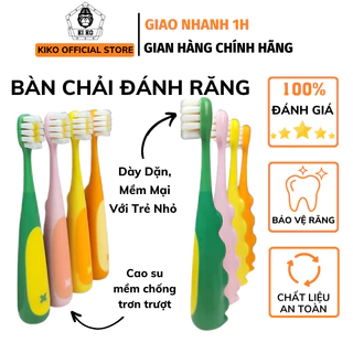 Bàn Chải Đánh Răng Kiko Cho Trẻ Nhỏ Khủng Long Dễ Thương Lông Mịn