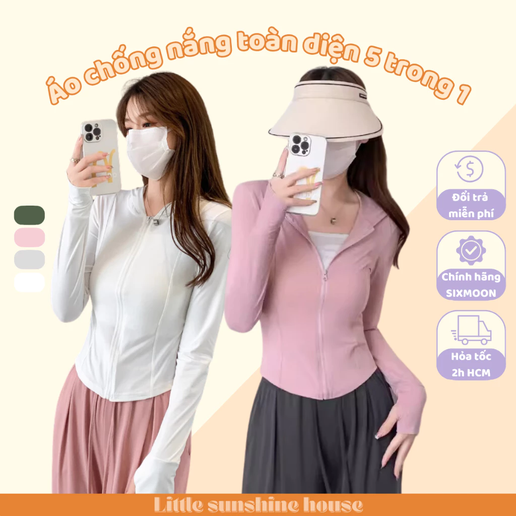 Áo chống nắng tơ lụa  băng SIXMOON mẫu mới 2023 chống tia cực tím và tia UV UPF 50+ dài tay cho nữ