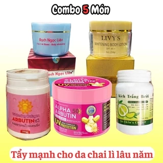 Combo kem dưỡng body t.ẩ.y trắng Cho da chai lì lâu năm