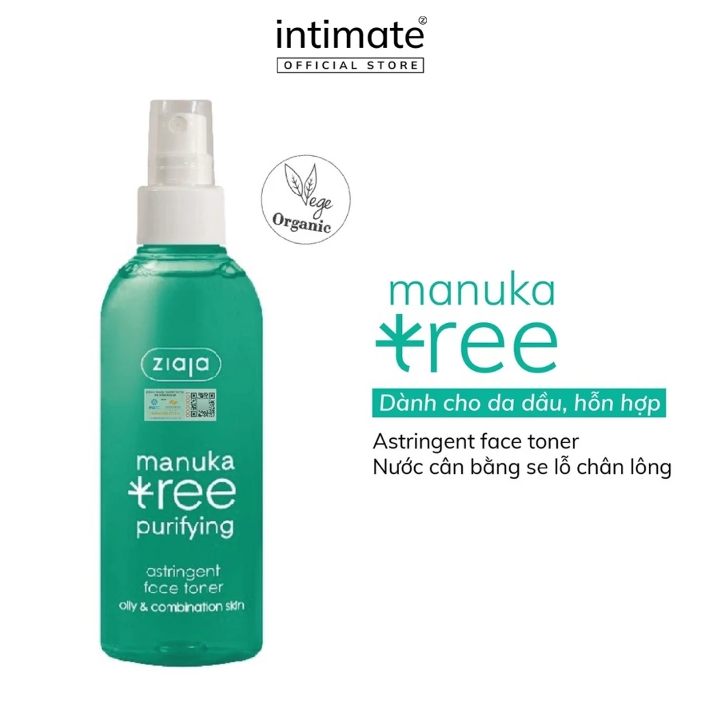 Nước Cân Bằng Manuka Tree Purifying Astringent ZIAJA Hỗ Trợ Se Khít Lỗ Chân Lông, Dưỡng Ẩm Cho Da 200ml
