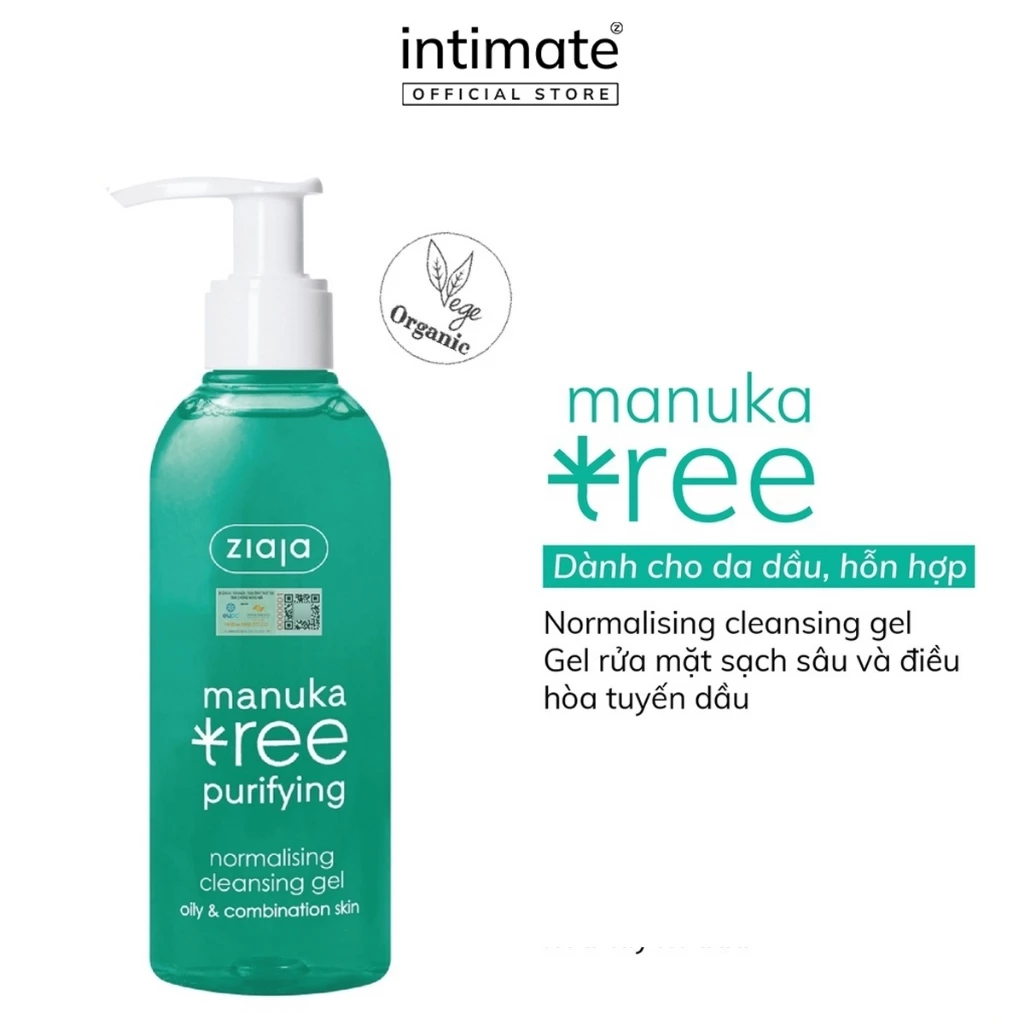 Gel Rửa Mặt Sạch Sâu Và Điều Hòa Tuyến Dầu Manuka Tree Purifying ZIAJA Giúp Loại Bỏ Bụi Bẩn 200ml