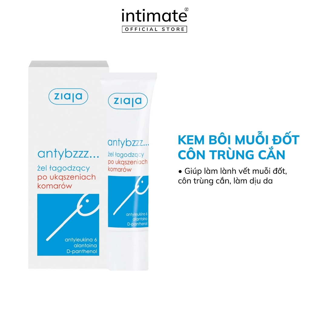 Kem Bôi Muỗi Đốt, Côn Trùng Cắn Antybzzz… ZIAJA Giúp Làm Lành Vết Muỗi Đốt, Côn Trùng Cắn, Làm Dịu Da Tuýp 30ml