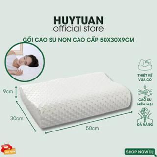 Gối cao su non người lớn cao cấp massage thư giãn cổ 50x30x9cm - Gối ngủ ngon lượn sóng đỡ cổ chống gù dễ chịu