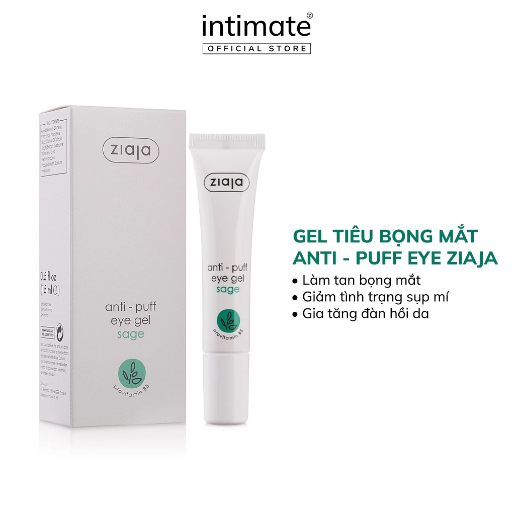 Gel Tiêu Bọng Mắt Anti - Puff Eye ZIAJA Giúp Làm Tan Bọng Mắt, Giảm Tình Trạng Sụp Mí, Gia Tăng Đàn Hồi Da 15ml
