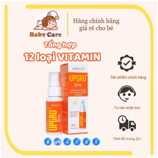 Upgro spray bổ sung 12 loại vitamin cần thiết giúp bé ăn ngon, khoẻ mạnh, tràng đầy năng lượng,phát triển toàn diện