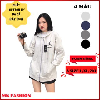 Áo HOODIE UNISEX Form rộng có dây kéo - Chất liệu nỷ da cá Cotton dày mịn và mát MN FASHION