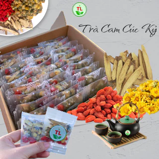 Trà Hoa Cúc Mix - Cam Cúc Kỷ - Hộp 30 Gói Tiện Lợi - Hỗ Trợ Giảm Đau Họng, Thanh Nhiệt Thải Độc