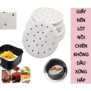 Set 100 tờ giấy nến đục lỗ lót nồi chiên không dầu , giấy nến làm bánh