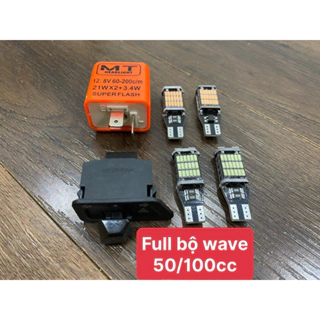 Combo Hazard Wave A (50,100,110cc)  Vision/Ab/ 4 Bóng T15 +Công tắc + Chớp Nhanh Tít Mù