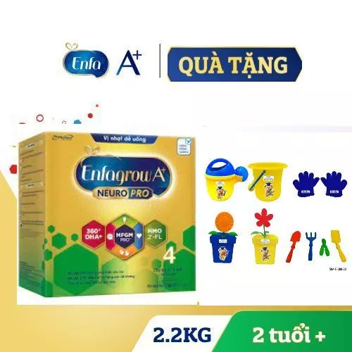 ]Hộp sữa bột Enfagrow A+ 4 2.2kg (4 túi thiếc 550g) + Tặng 1 bộ đồ chơi trồng cây