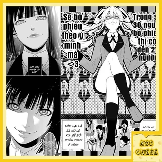 Siêu rẻ combo 100 giấy dán tường anime KAKEGURUI manga wall có keo mặt sau - Học viện đỏ đen
