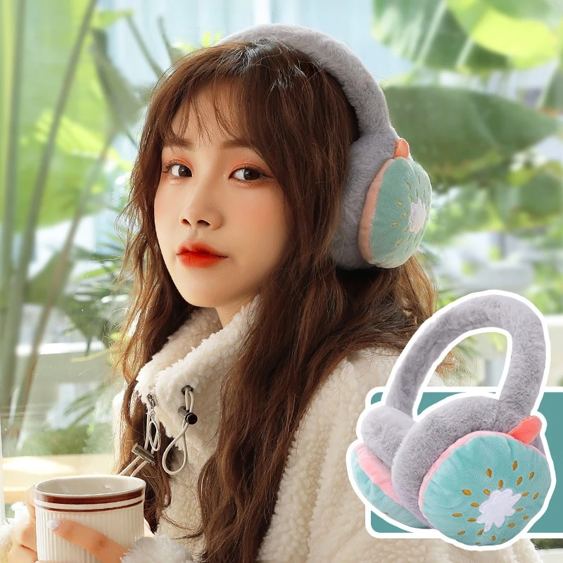 Bịt tai giữ ấm hình trái cây xinh xắn. Chụp tai giữ ấm nhỏ gọn bằng lông nhung mềm mại, ấm áp