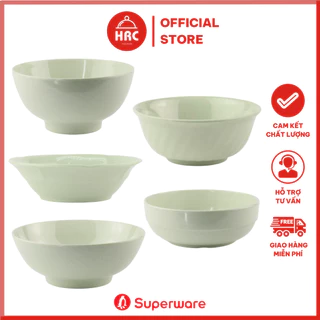 Bộ Bát Tô Đựng Phở, Canh, Bún, Bát Nhưa 100% Melamine Superware Nhiều Kích Cỡ - Màu Xanh Đá