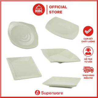 Đĩa Vuông Hàng Thái 100% Nhựa Melamine Superware Đĩa Nhà Hàng Màu Xanh Đá Bền Đẹp Sang Trọng