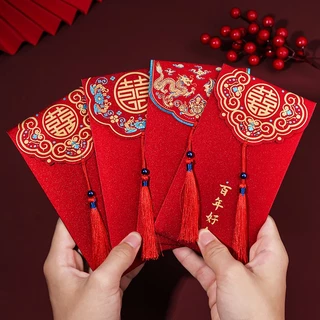 Lì xì đỏ may mắn giấy nhũ sang trọng cao cấp dùng các dịp Lễ Tết năm mới, đám cưới, ăn hỏi