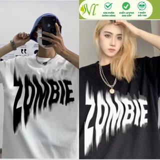 Áo thun cặp đôi tay lỡ  nam nữ unisex form rộng - Áo thun  nam nữ ZOMBIE cute - Áo phông Người Đẹp Vì Lụa