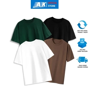 ÁO PHÔNG TRƠN BASIC OVERSIZE COTTON 100% 250GSM CAO CẤP - APT03 AK Sport