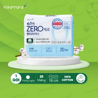 Băng vệ sinh Kleannara Zero Hàn Quốc siêu êm thoáng hàng ngày 18cm - 20 miếng/gói không cánh