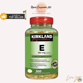 Viên Uống Kirkland Vitamin E Hỗ Trợ Làm Đẹp Da Và Chống Lão Hoá 500 viên