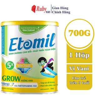 [Date T4/25] Sữa Tăng Chiều Cao Cho Bé Từ 3 Tuổi ETOMIL 5X GROW Hộp 700g - Giúp Bé Tăng Cường Phát Triển Chiều Cao