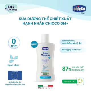 Sữa dưỡng thể chiết xuất Hạnh nhân Chicco 200ml cho bé 0M+ Chicco