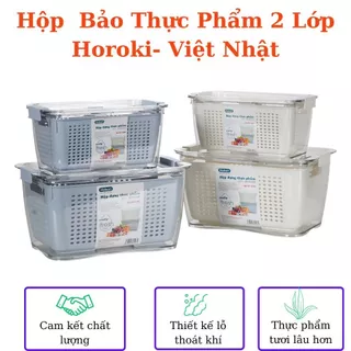 Hộp Đựng Thực Phẩm Tủ Lạnh, Hộp Đựng Đồ Ăn, Hộp Nhựa Đựng Thực Phẩm Có Nắp Kèm Rổ Chống Đọng Nước (6588+6589)