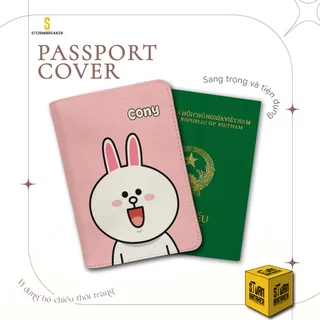 Bao Da Hộ Chiếu - Ví Đựng Passport Du Lịch ( in tên cá nhân ) Cartoon - Line Friends- PPT285 STORMBREAKER