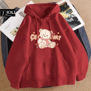 Áo Hoodie Gấu Coco Nam Nữ By JOLI Unisex Chất Nỉ Lót Bông Mũ 2 Lớp Form Rộng