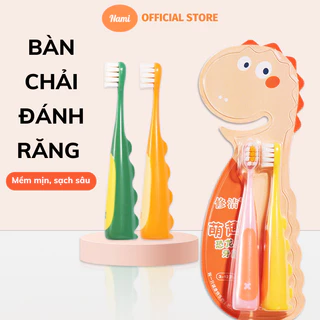 Bàn Chải Đánh Răng Nami 1 Set 2 Chiếc Cho Trẻ Nhỏ Khủng Long Dễ Thương Lông Mịn