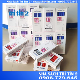 Bút Chosch Gel Nước Bấm CS-8698 / 8698 (Hộp 12 Cây) nhiều màu xanh / tím / đỏ / đen ngòi 0.5mm 𝗖𝗵𝗶́𝗻𝗵 𝗛𝗮̃𝗻𝗴 -VVP Trí Tín