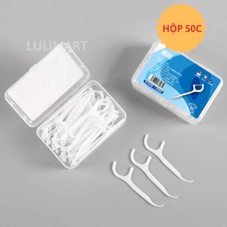 Hộp 50 Chiếc Tăm Chỉ Nha Khoa  Dental Flossers Vệ Sinh Răng Miệng, Hàng Loại 1