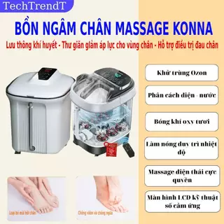 Bồn ngâm chân massage KONKA cao cấp con lăn tự động,Khử ozone khử mùi hôi chân giúp ngủ ngon, hỗ trợ điều trị đau chân