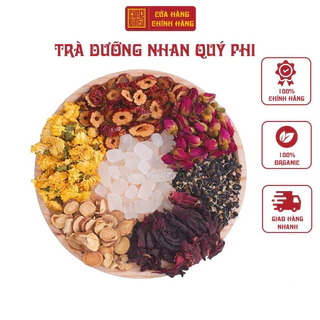 Trà dưỡng nhan Cung Đình Quý Phi nguyên chất 7 vị - Long nhãn, hoa cúc, kỳ tử, hoa hồng, nho xanh, quất tắc, táo đỏ