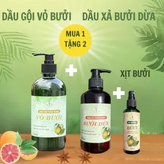 [ Tặng dầu xả + xịt tóc ] Dầu Gội Thảo Dược Vỏ Bưởi Tùng Xà Bông giúp mọc tóc , hỗ trợ giảm dụng tóc